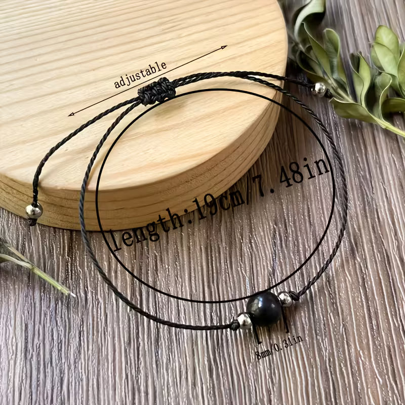 Schungit Perlenarmband 8 mm – Handgefertigter Naturstein Schmuck im Boho- & Chakra-Stil (Unisex) - Schungit Perlenarmband 8 mm – Handgefertigter Naturstein Schmuck im Boho- & Chakra-Stil (Unisex) - BTSCreativ