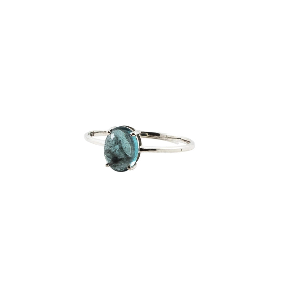 Ring mit London Blue Topas aus 925 Sterling Silber – Ovaler Edelsteinring