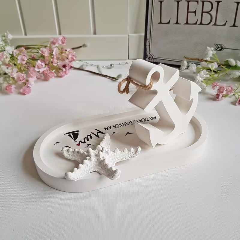 3er Set Silikon Gussformen Maritime Deko – Teller, Schiffsanker & Seestern