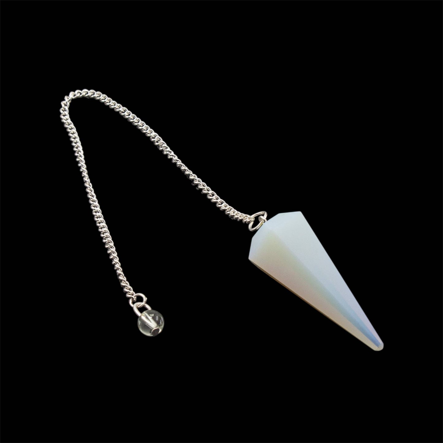 Opalit Edelsteinpendel mit silberfarbener Kette