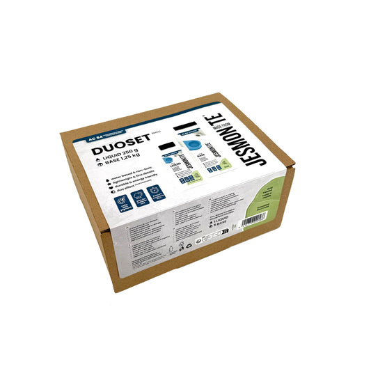 Jesmonite AC84 DuoSet (Small) – Schnellhärtend & Wetterfest – 250 ml Liquid + 1 250 g Base