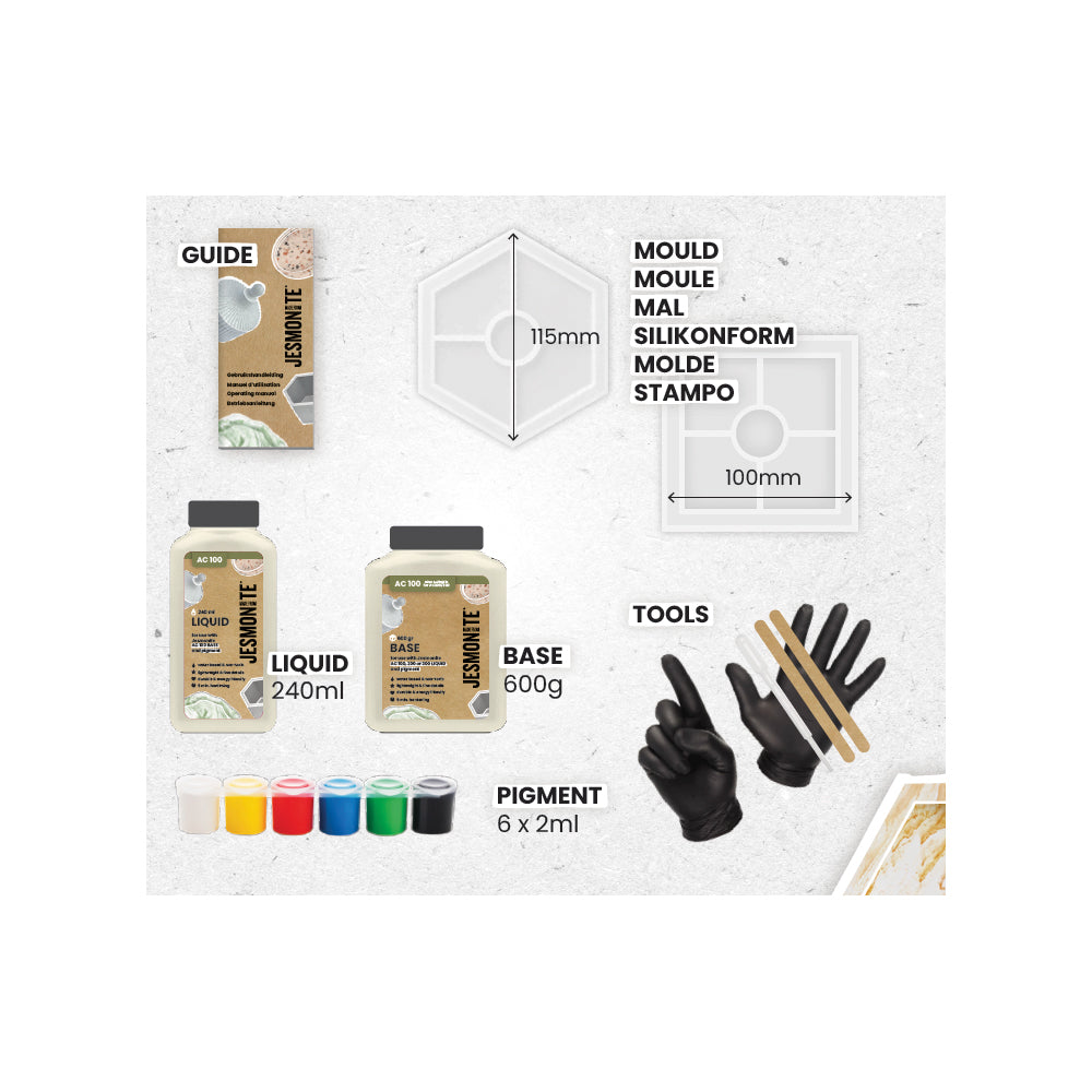 Jesmonite AC100 Kit Mini 1 – Untersetzer Classic