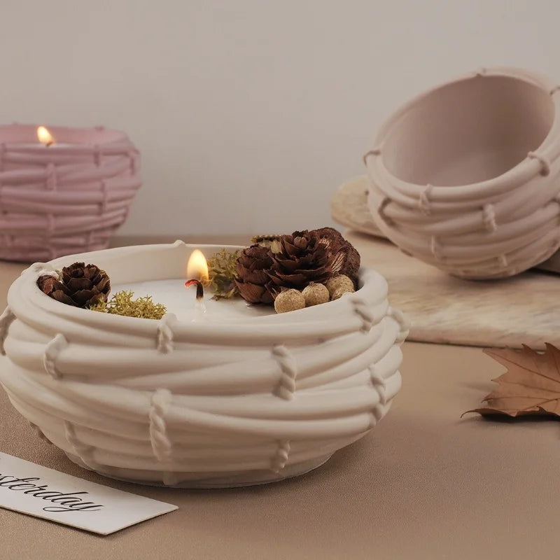 DIY Silikonform „Vogelnest“ – Unregelmäßige Mesh-Form für Kerzen, Gips, Zement & Harz | Kreative Lagerbox oder Dekorationsobjekt