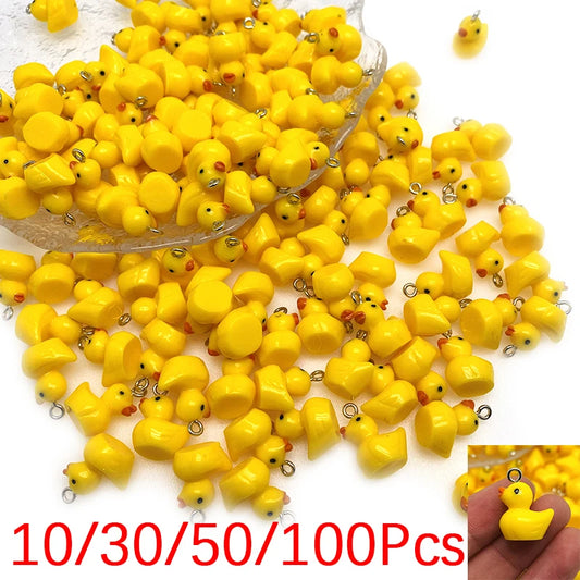 Mini-Enten-Anhänger aus Harz – Gelbe DIY-Charm-Perlen für Schmuck, Ohrringe & Bastelprojekte