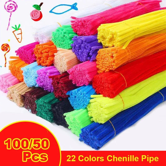 Bunte Pfeifenreiniger / Chenille Basteldrähte – Set für kreative DIY-Projekte (30cm)