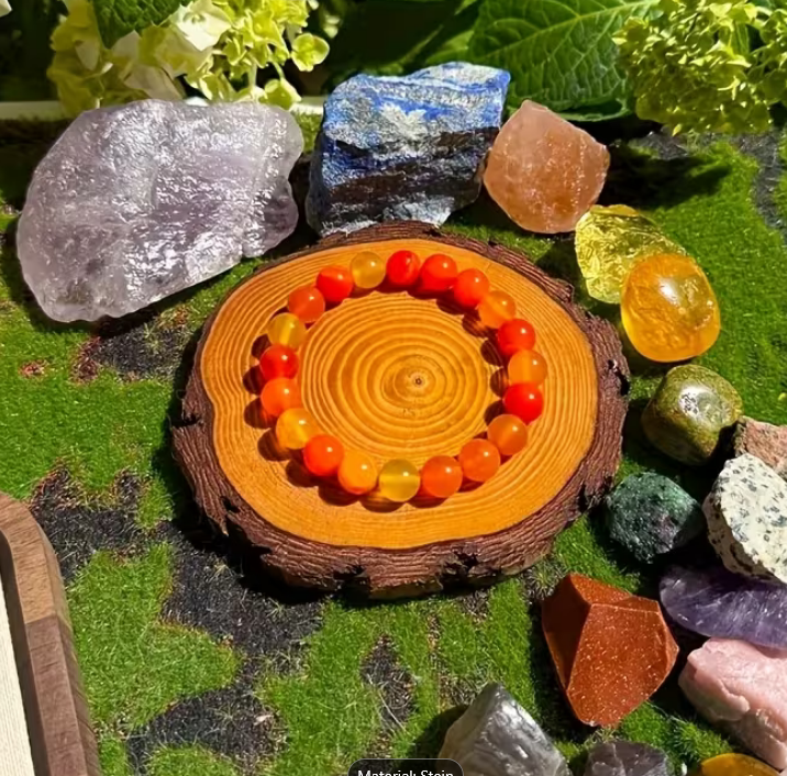 Handgefertigtes Naturstein-Armband aus echtem Achat – Bohemian Mehrfarbig