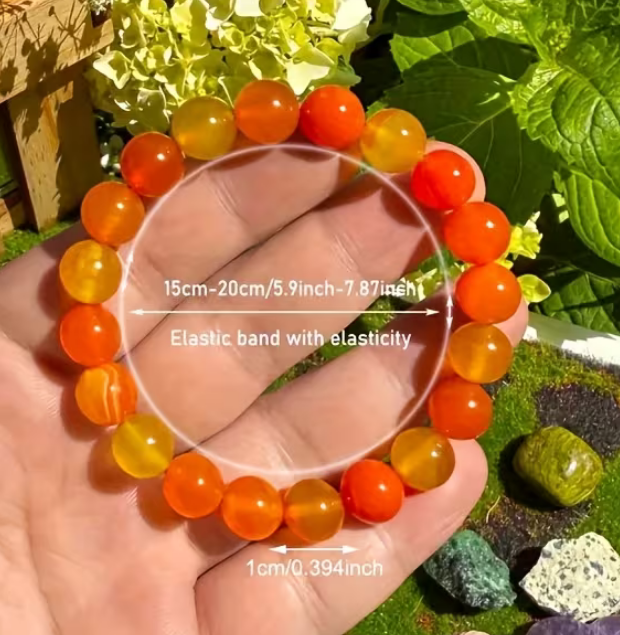 Handgefertigtes Naturstein-Armband aus echtem Achat – Bohemian Mehrfarbig