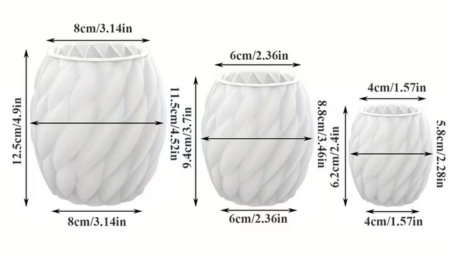 3 fach Spiral Kerzen Silikonform für kreative DIY Projekte - 3 fach Spiral Kerzen Silikonform für kreative DIY Projekte - BTSCreativ