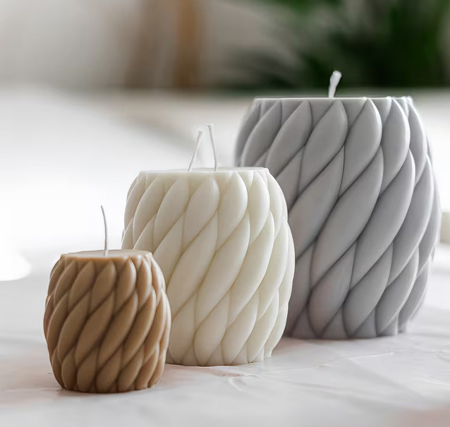 3 fach Spiral Kerzen Silikonform für kreative DIY Projekte - 3 fach Spiral Kerzen Silikonform für kreative DIY Projekte - BTSCreativ