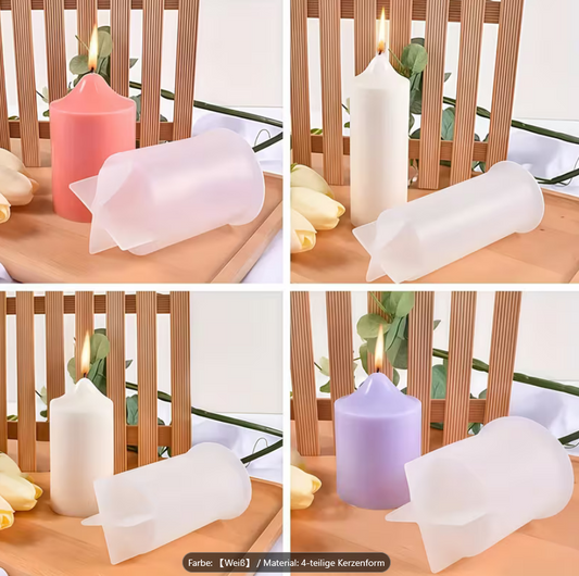 4er Set Silikon Kerzenformen für Säulenkerzen - 4er Set Silikon Kerzenformen für Säulenkerzen - BTSCreativ