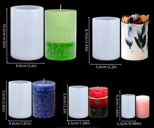 5 teiliges Zylinder Silikon Kerzenformen Set für Duft und Deko - 5 teiliges Zylinder Silikon Kerzenformen Set für Duft und Deko - BTSCreativ