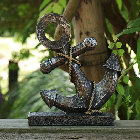 Dekoskulptur „Schiffsanker“ – Maritimes Retro-Design aus Harz