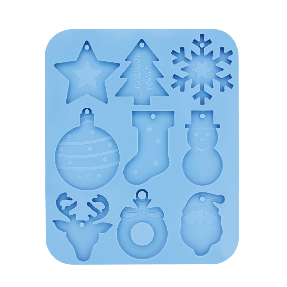 Jesmonite Silikonform „Weihnachtsanhänger-Set“ – 25 × 21 × 0,8 cm