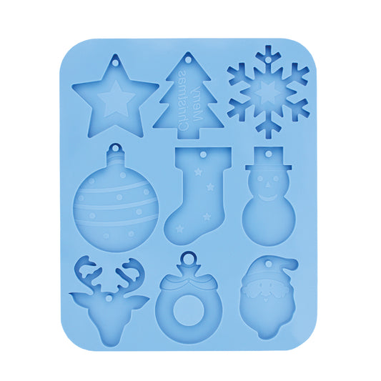Jesmonite Silikonform „Weihnachtsanhänger-Set“ – 25 × 21 × 0,8 cm