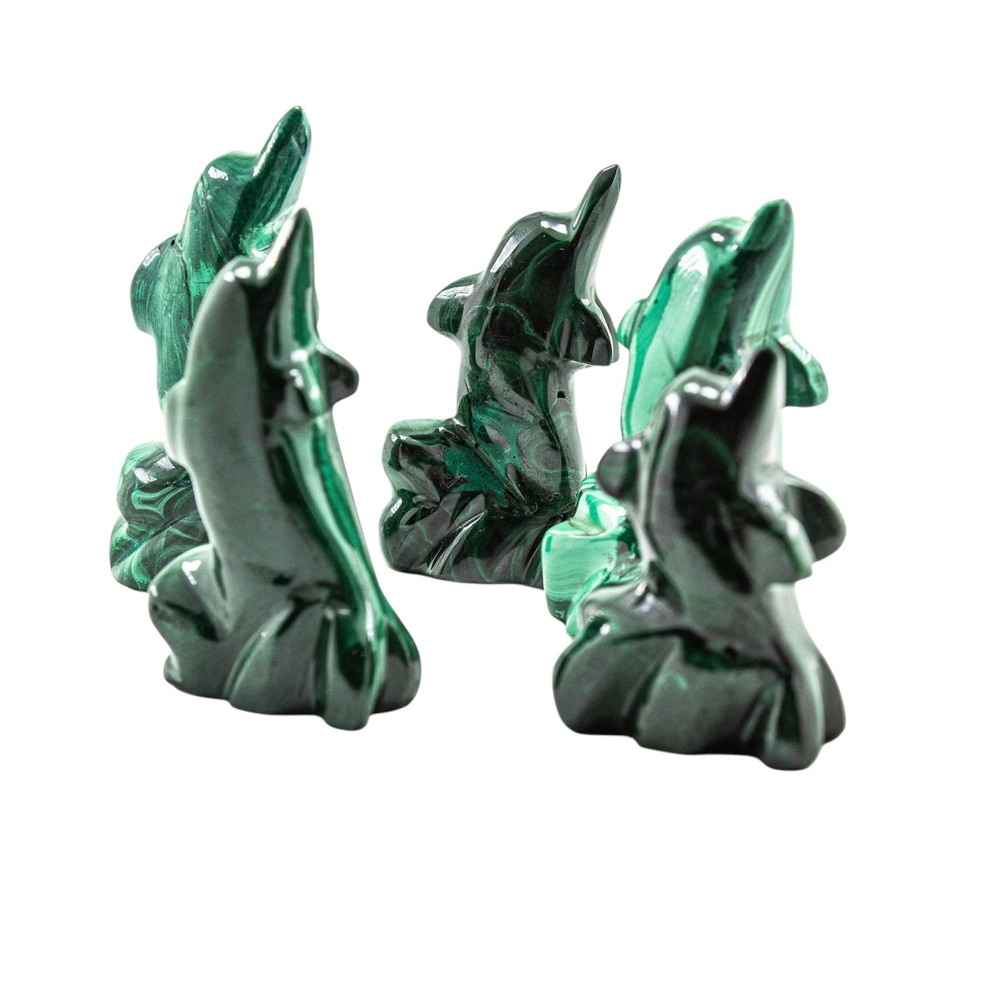 Malachit Delfin Figur – Handgeschnitztes Einzelstück