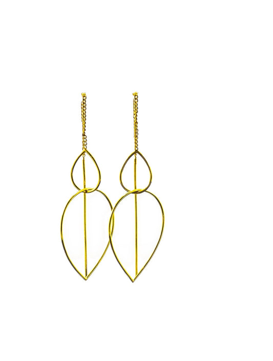 Nadel-und-Faden-Ohrringe – 925er Sterlingsilber mit 18 K Gold-Mikron-Beschichtung