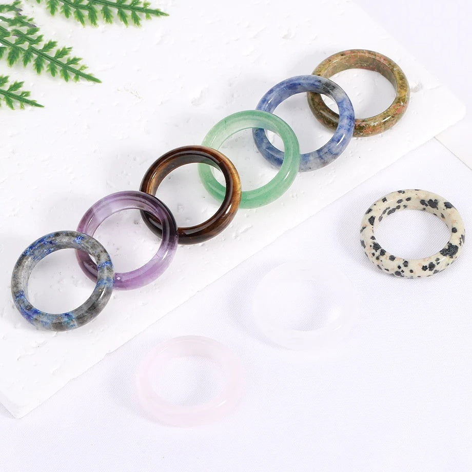 Edelstein-Ring aus Naturstein – In EU-Größe 54 oder 60 | Minimalistisch & kraftvoll in 8 Steinvarianten