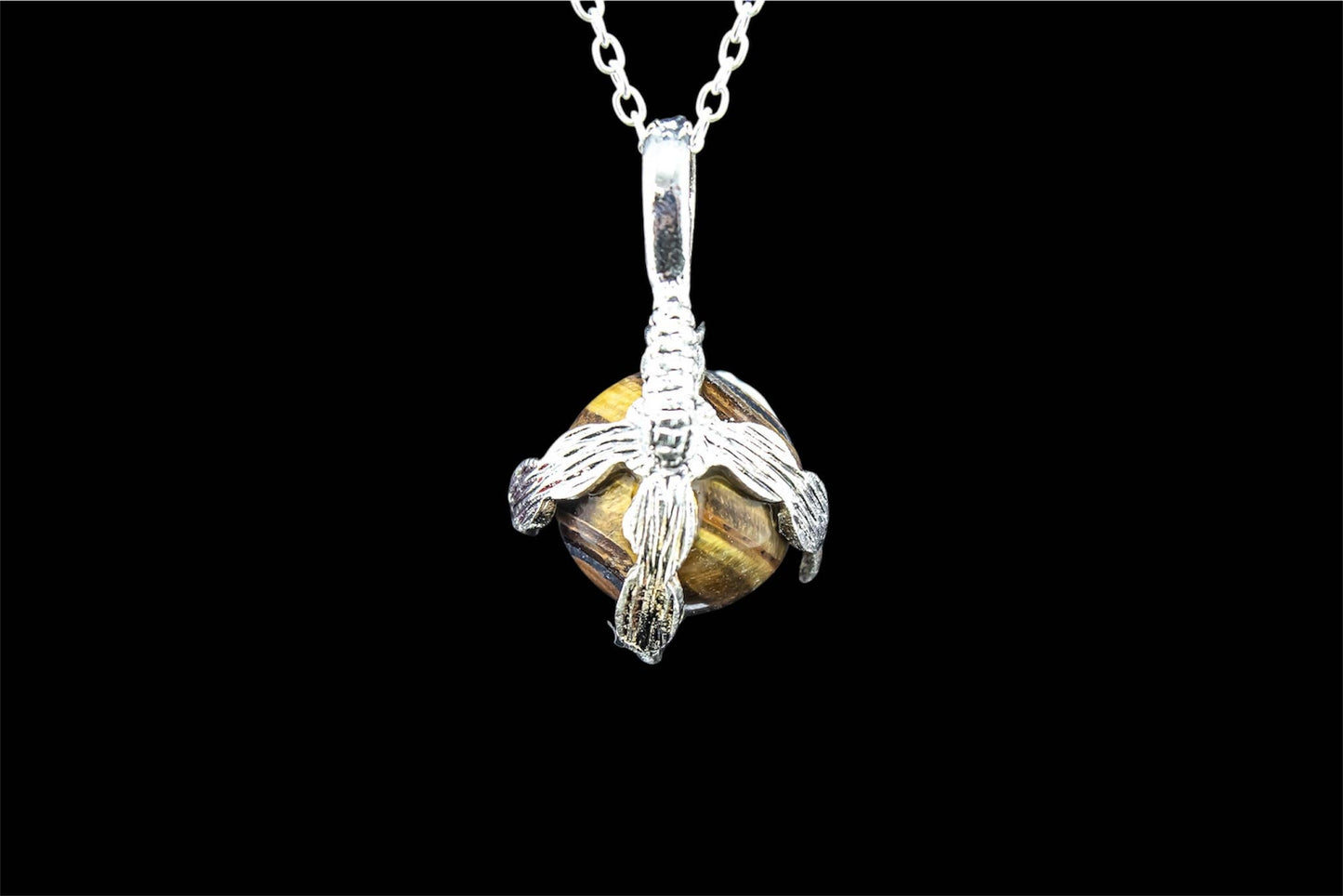 Edelsteinkugel in Krallenanhänger – Handgefertigter Naturstein-Anhänger (18–20 mm)