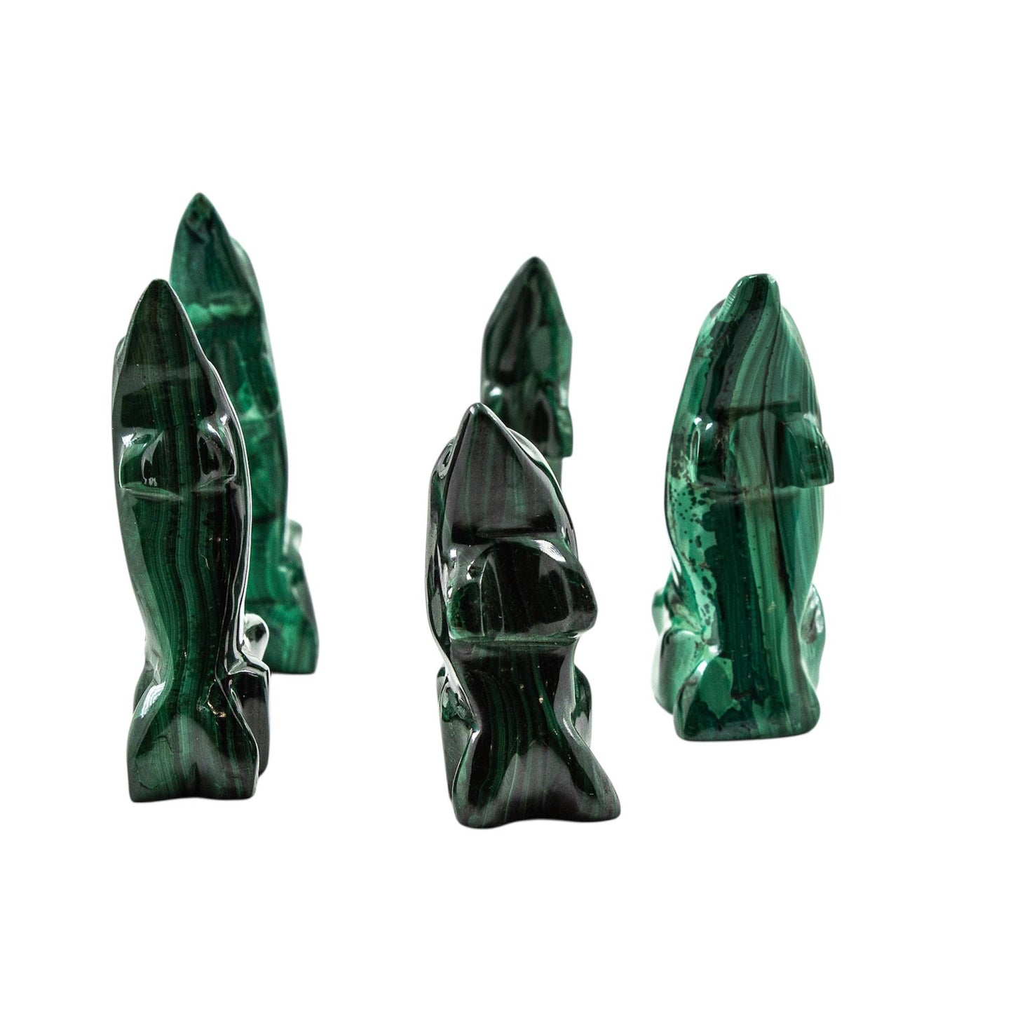 Malachit Delfin Figur – Handgeschnitztes Einzelstück