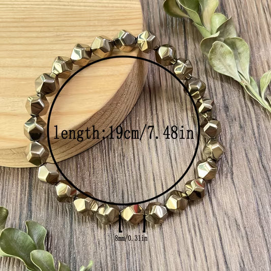 Handgefertigtes Hämatit-Schutzarmband – Facettierter Boho-Schmuck (Unisex) - Handgefertigtes Hämatit-Schutzarmband – Facettierter Boho-Schmuck (Unisex) - BTSCreativ
