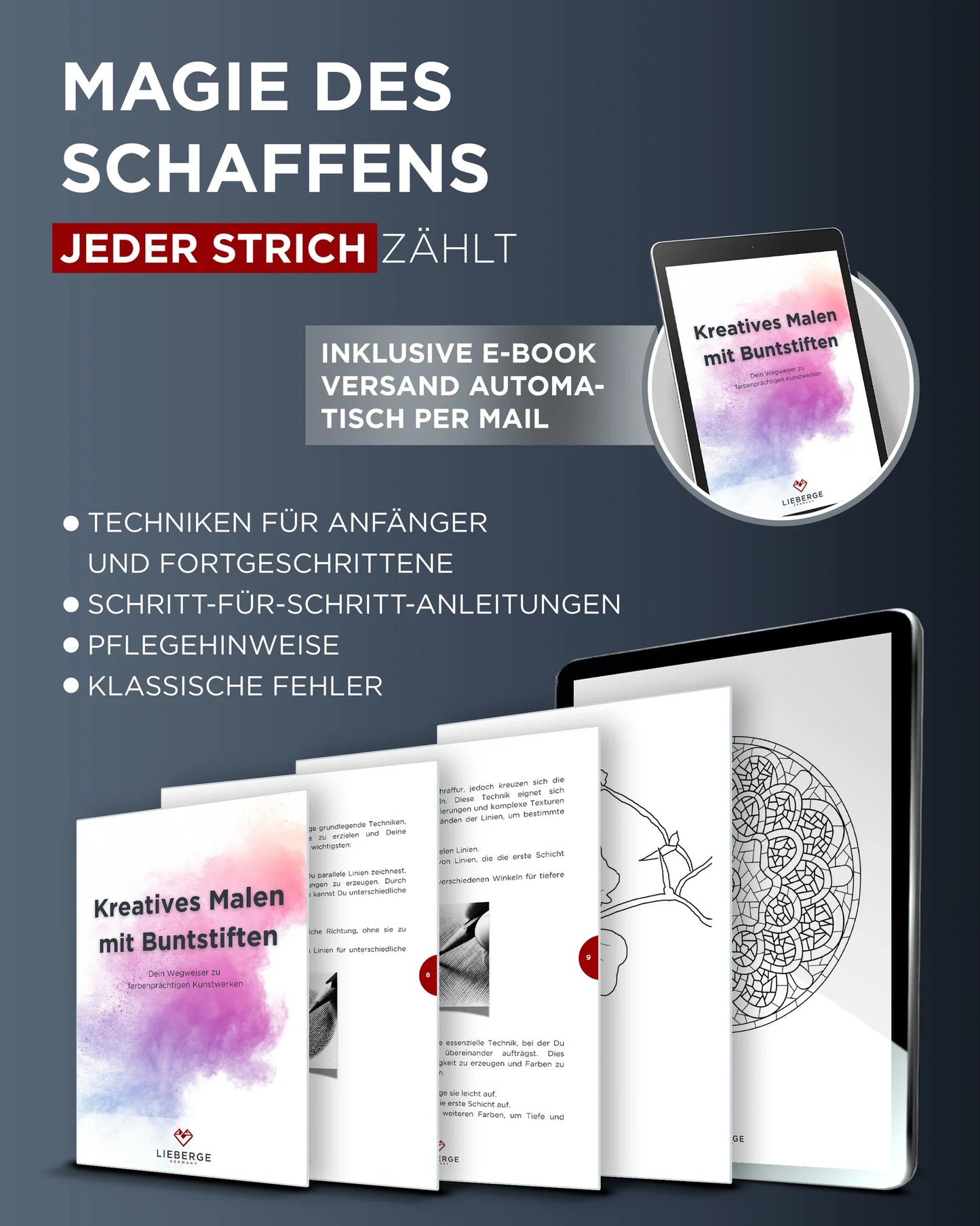 LIEBERGE Farbstifte in Profi-Nylon-Etui (72 Farben)